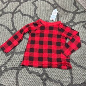 Cat & Jack size 3T long sleeve buffalo check shirt for toddler red and black